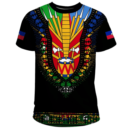 Haiti T Shirt Dashiki Pattern