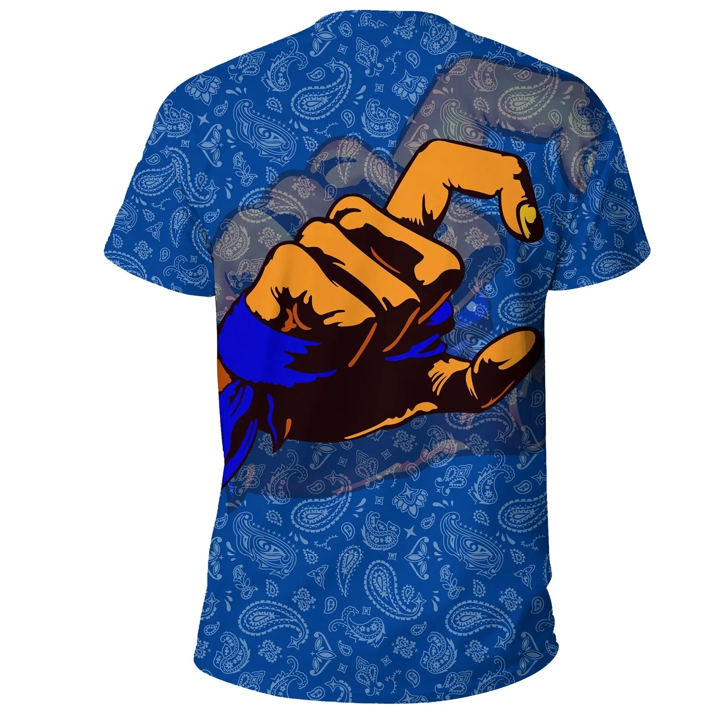 Crips Gang T-Shirt Paisley Pattern Blue Unisex Shirt