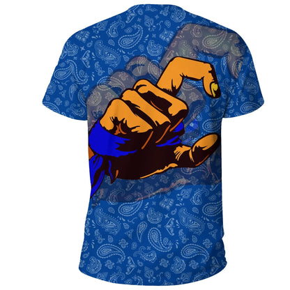 Crips Gang T-Shirt Paisley Pattern Blue Unisex Shirt