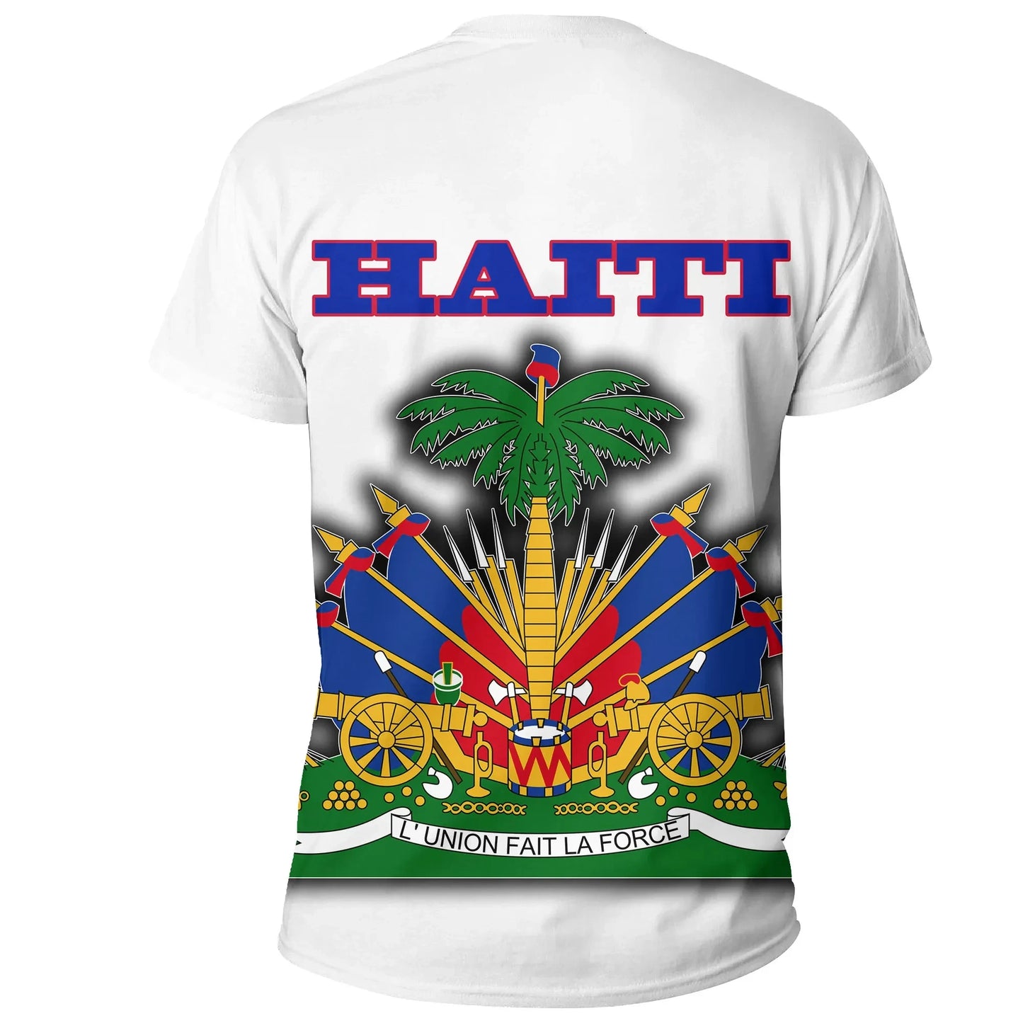 Haiti T Shirt Flag With Coat Of Arm White