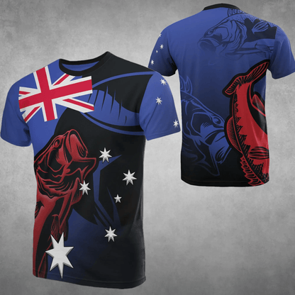 Australia Fish T Shirts Australia Flag Printed Shirt