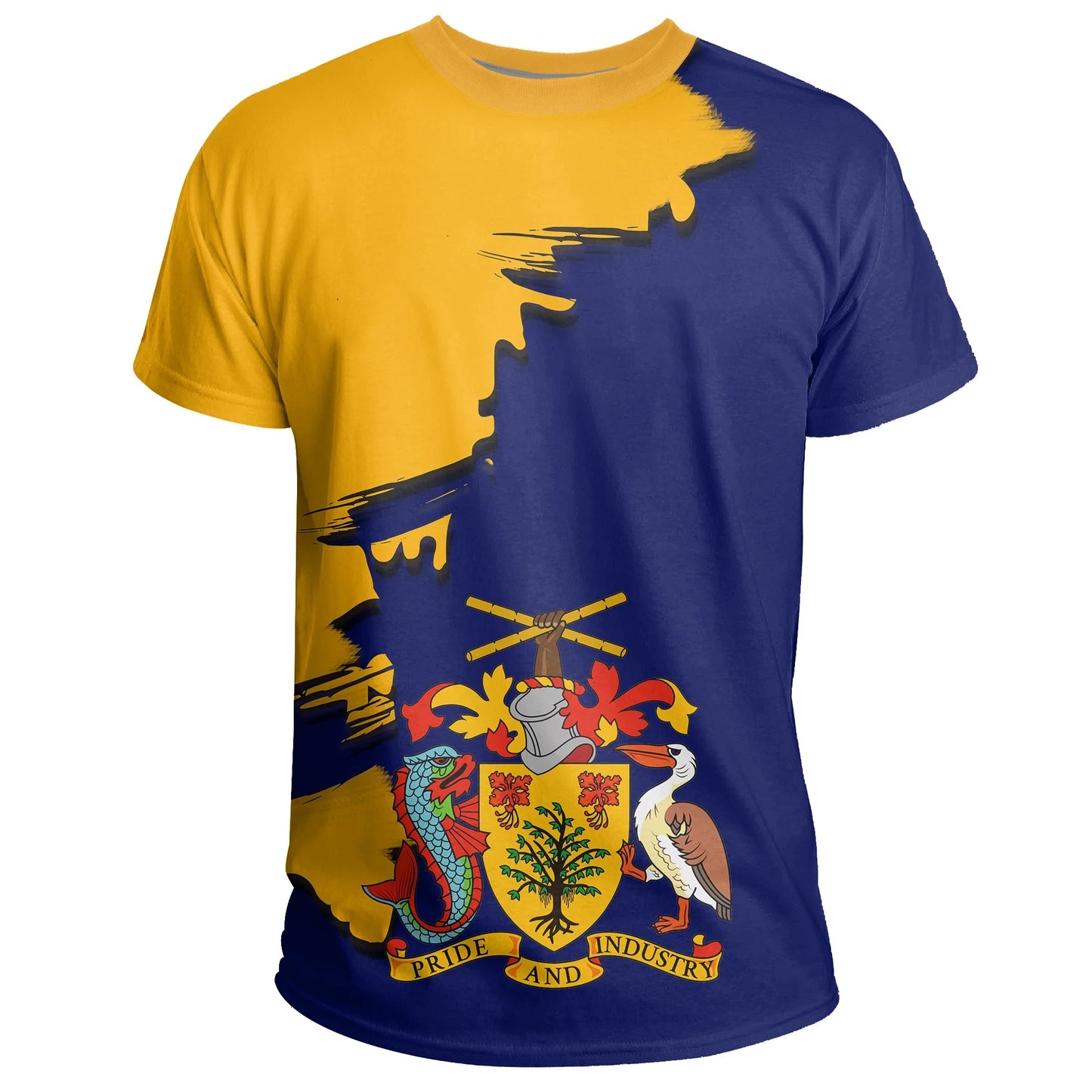 Barbados Coat Of Arms Unique T Shirt Scratch Style