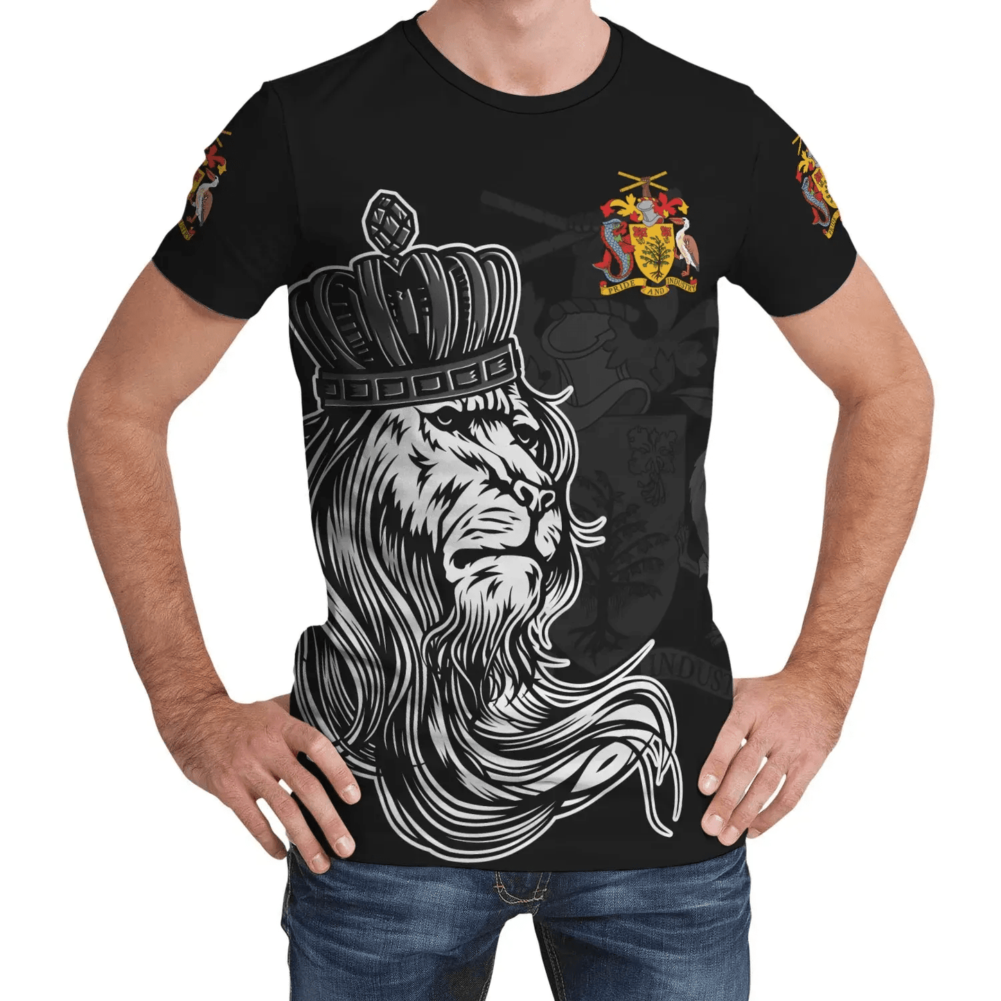 Barbados T Shirt Lion With Crown Women'S/Men'S