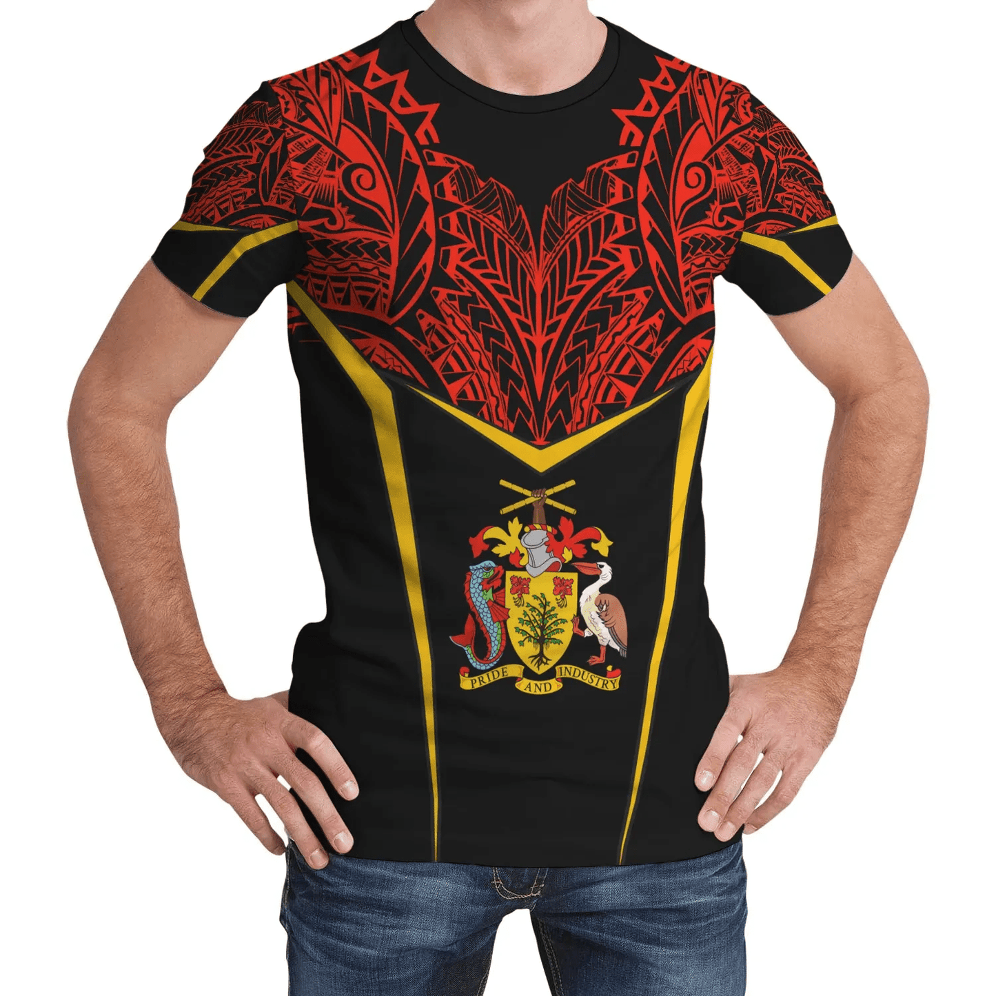 Barbados Unisex T Shirt Tribal Style