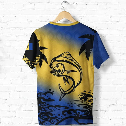 Barbados T Shirt , Pelican Dolphin Fish Shirt