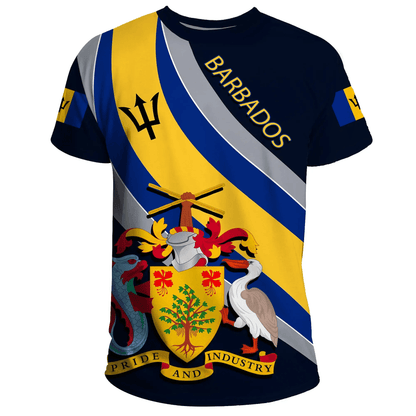 Barbados T Shirt Special Flag