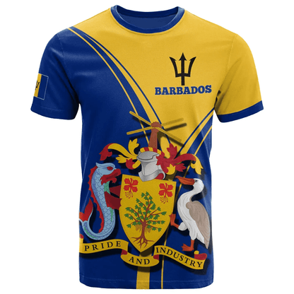 Barbados T Shirt Barbados Coat Of Arms & Flag