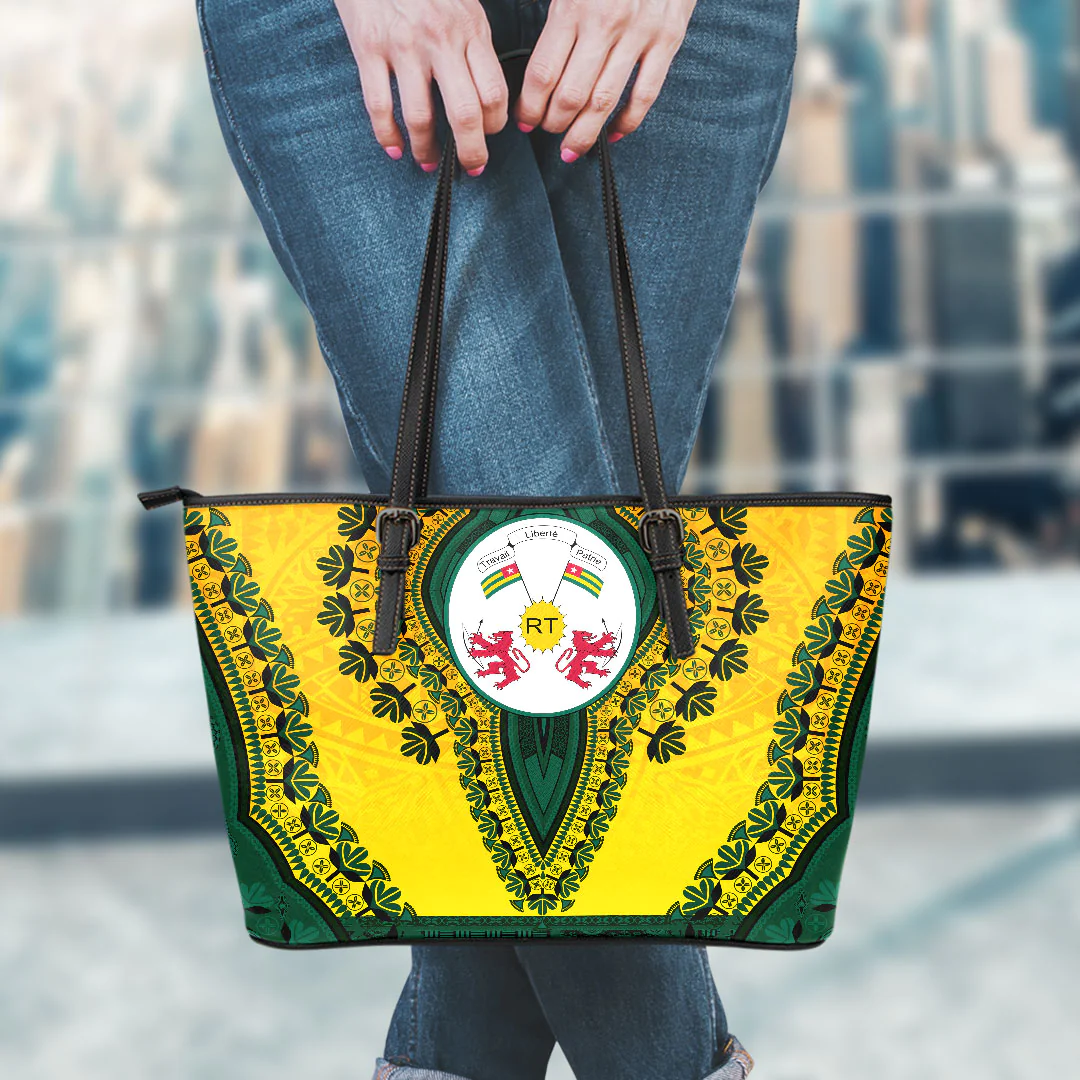 Africa Bag Togo Yellow Version Leather Tote Bag Vintage African Dashiki