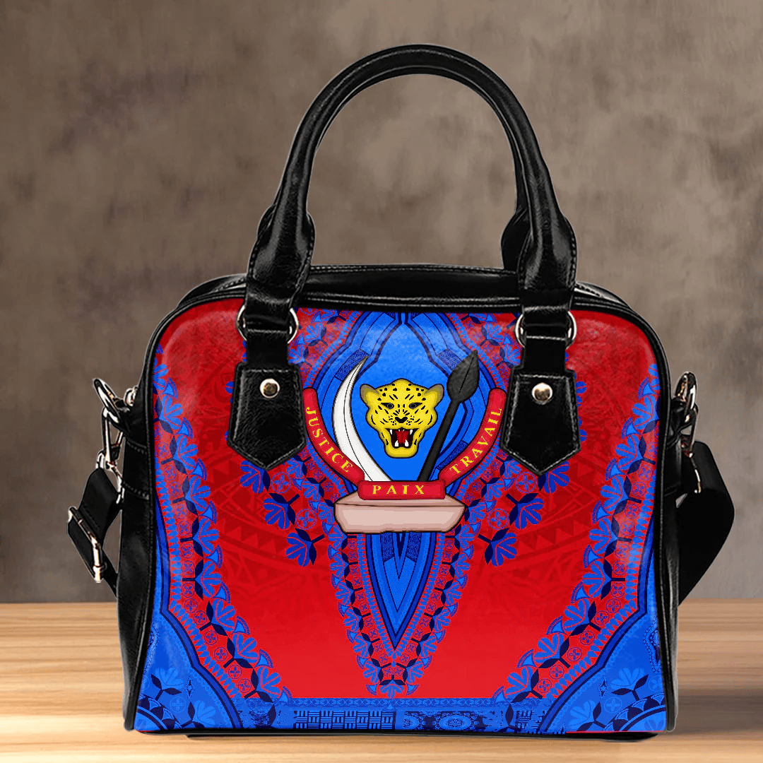 Africa Bag Democratic Republic Of The Congo Red Version Shoulder Handbag Vintage African Dashiki