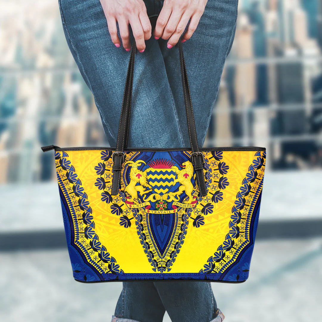 Africa Bag Chad Leather Tote Bag Vintage African Dashiki