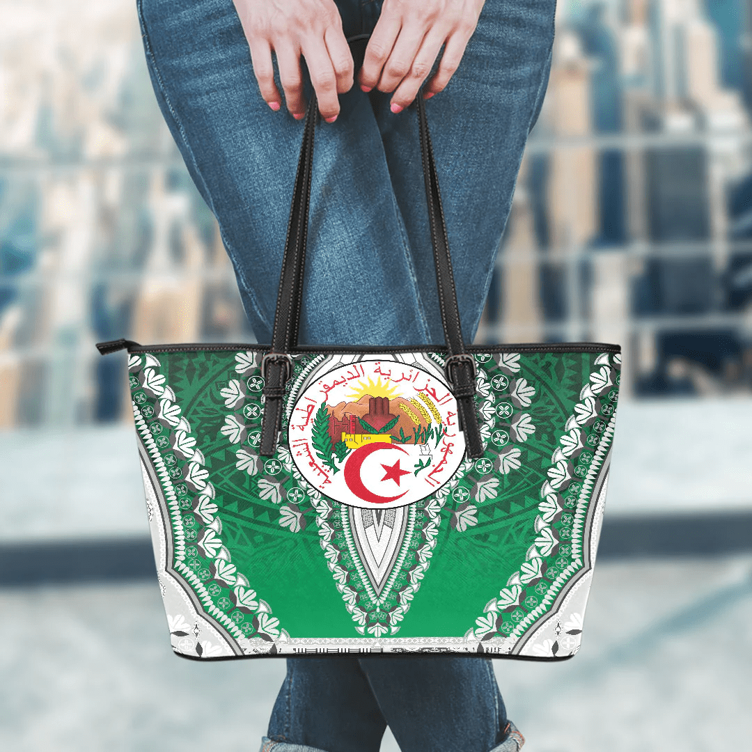 Africa Bag Algeria Green Version Leather Tote Bag Vintage African Dashiki