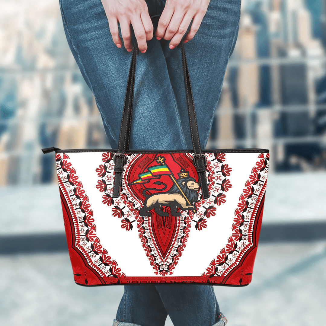 Africa Bag Ethiopia White Version Leather Tote Bag Vintage African Dashiki