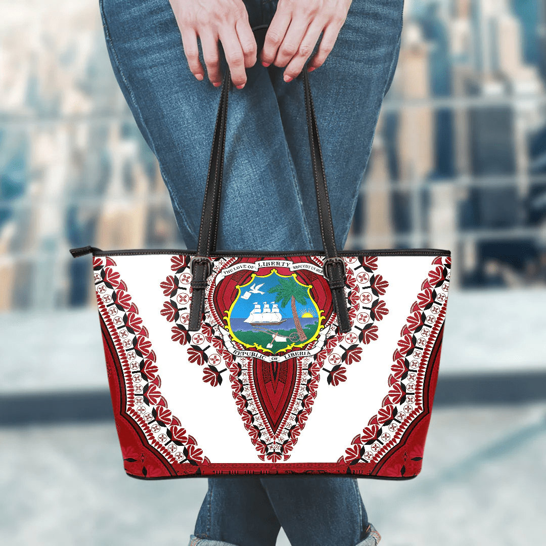 Africa Bag Liberia White Version Leather Tote Bag Vintage African Dashiki