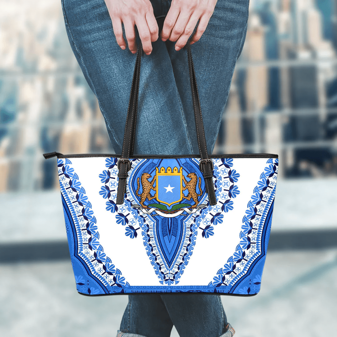 Africa Bag Somalia White Version Leather Tote Bag Vintage African Dashiki