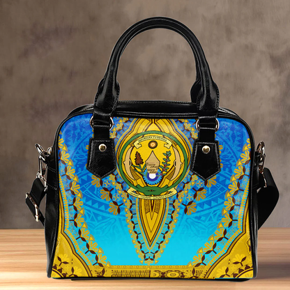 Africa Bag Rwanda Blue Version Shoulder Handbag Vintage African Dashiki