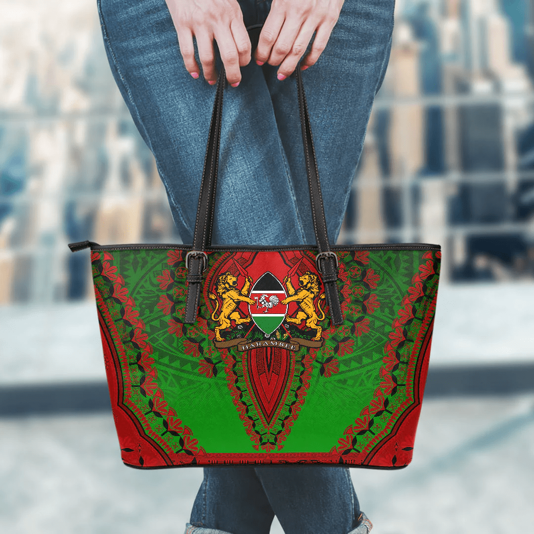 Africa Bag Kenya Green Version Leather Tote Bag Vintage African Dashiki