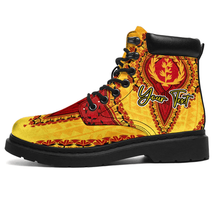 Africa Boots Eritrea Yellow Version All Season Boots Vintage African Dashiki
