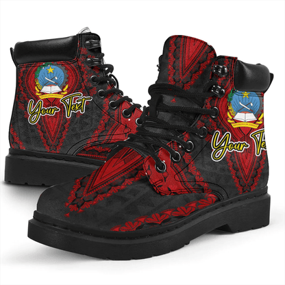 Africa Boots Angola Black Version All Season Boots Vintage African Dashiki
