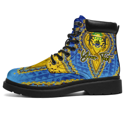 Africa Boots Gabon Blue Version All Season Boots Vintage African Dashiki