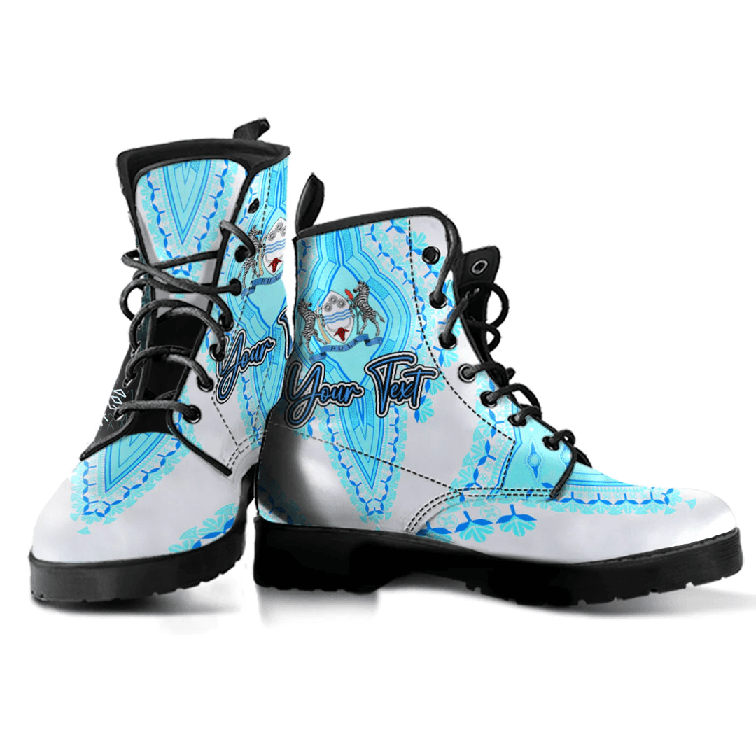 Africa Boots Botswana White Version Leather Boots Vintage African Dashiki