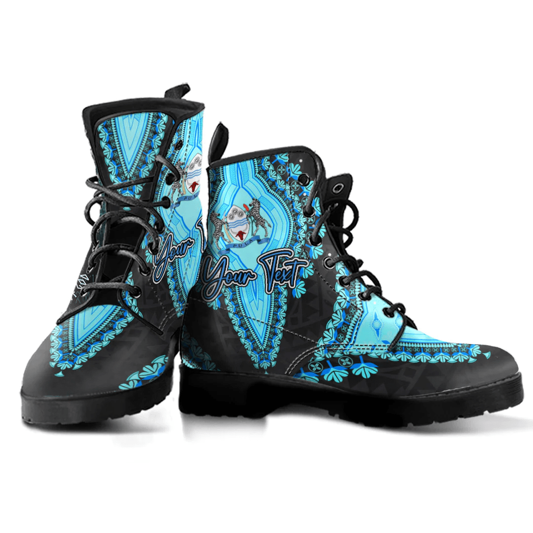 Africa Boots Botswana Black Version Leather Boots Vintage African Dashiki