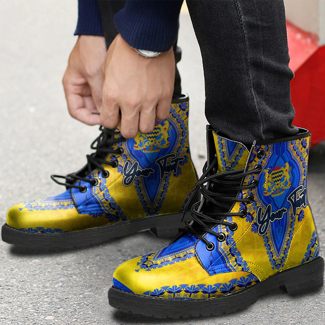 Africa Boots Chad Leather Boots Vintage African Dashiki