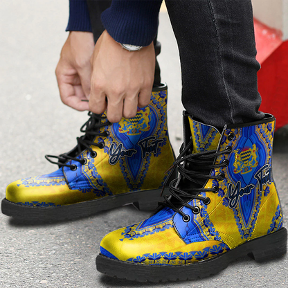 Africa Boots Chad Leather Boots Vintage African Dashiki