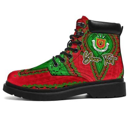 Africa Boots Burundi Red Verison All Season Boots Vintage African Dashiki