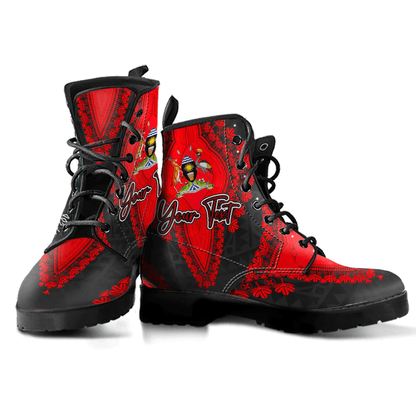 Africa Boots Uganda Black Version Leather Boots Vintage African Dashiki
