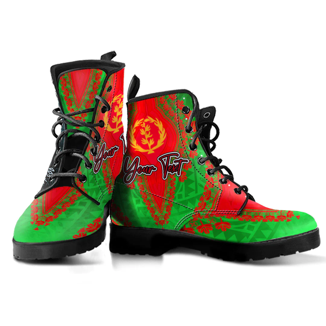 Africa Boots Eritrea Green Version Leather Boots Vintage African Dashiki