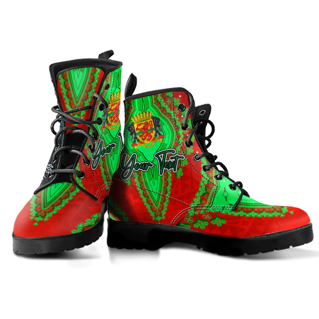 Africa Boots Republic Of The Congo Red Version Leather Boots Vintage African Dashiki