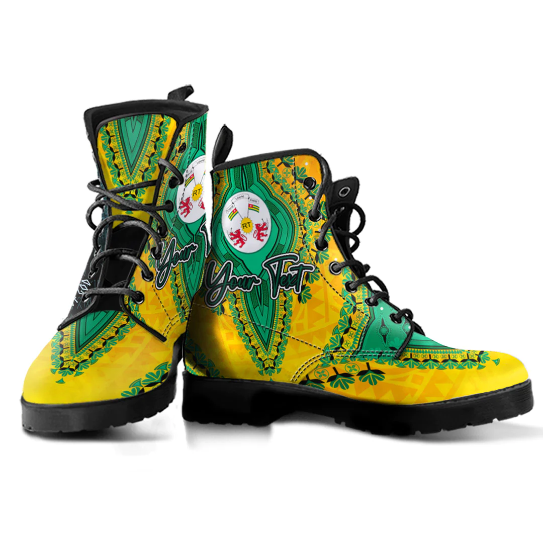 Africa Boots Togo Yellow Version Leather Boots Vintage African Dashiki