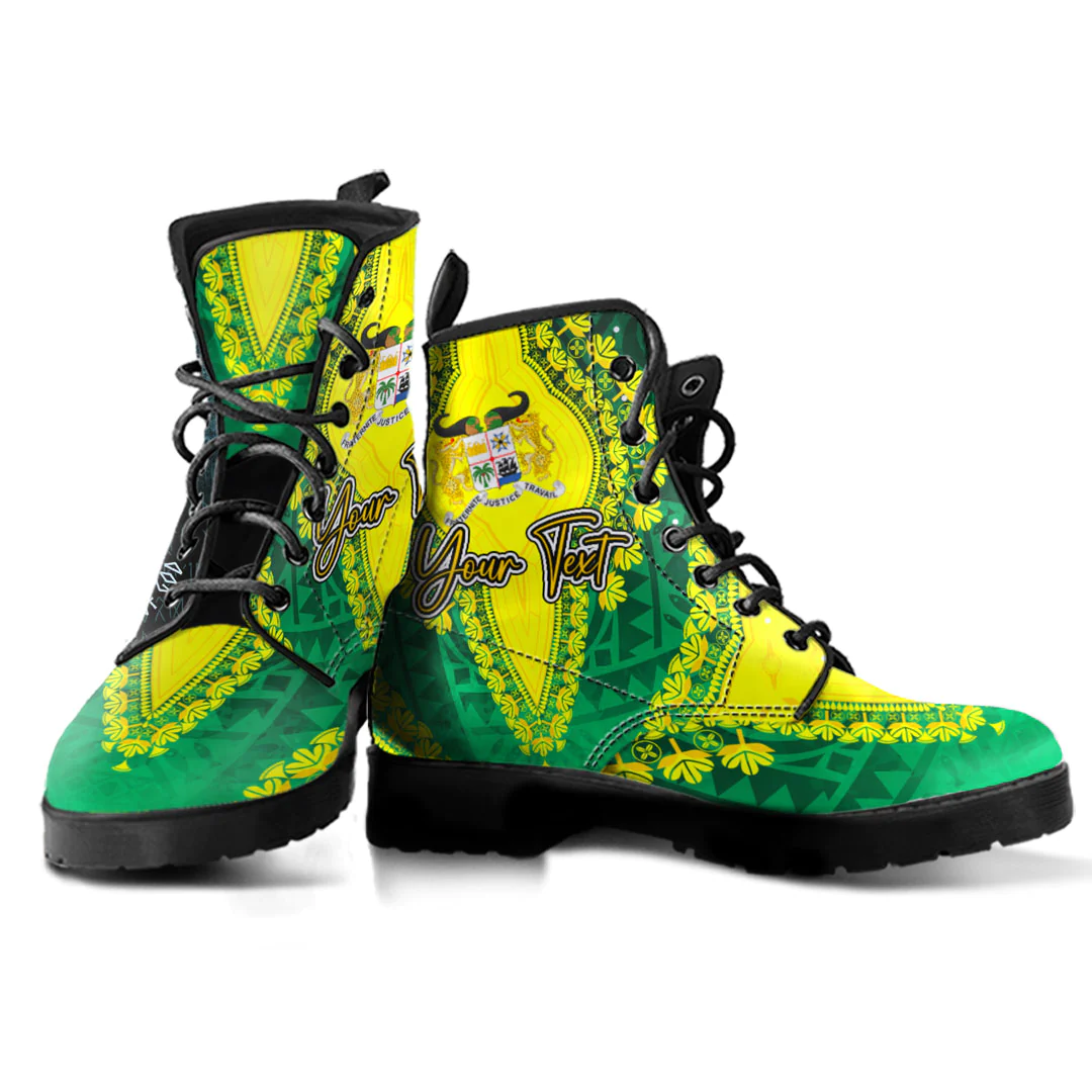 Africa Boots Benin Green Version Leather Boots Vintage African Dashiki