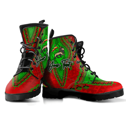 Africa Boots Ethiopia Red Version Leather Boots Vintage African Dashiki