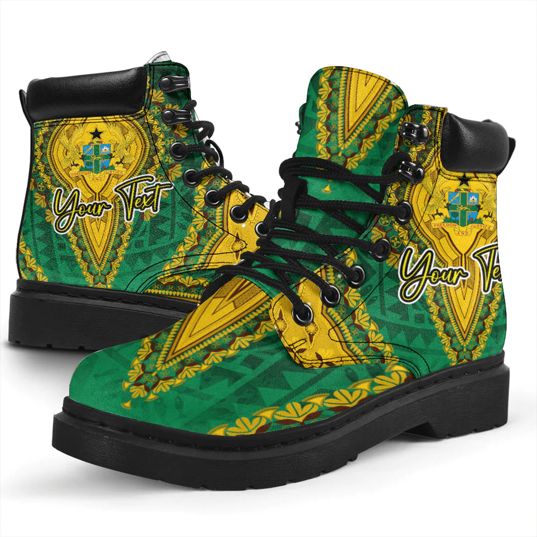 Africa Boots Ghana Green Version All Season Boots Vintage African Dashiki