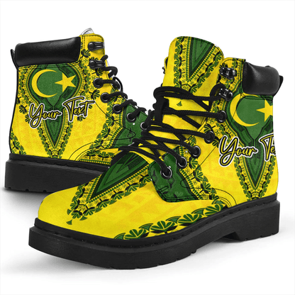Africa Boots Gambia Yellow Version All Season Boots Vintage African Dashiki