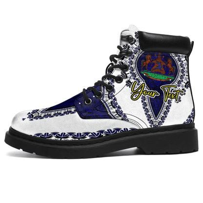 Africa Boots Lesotho White Version All Season Boots Vintage African Dashiki