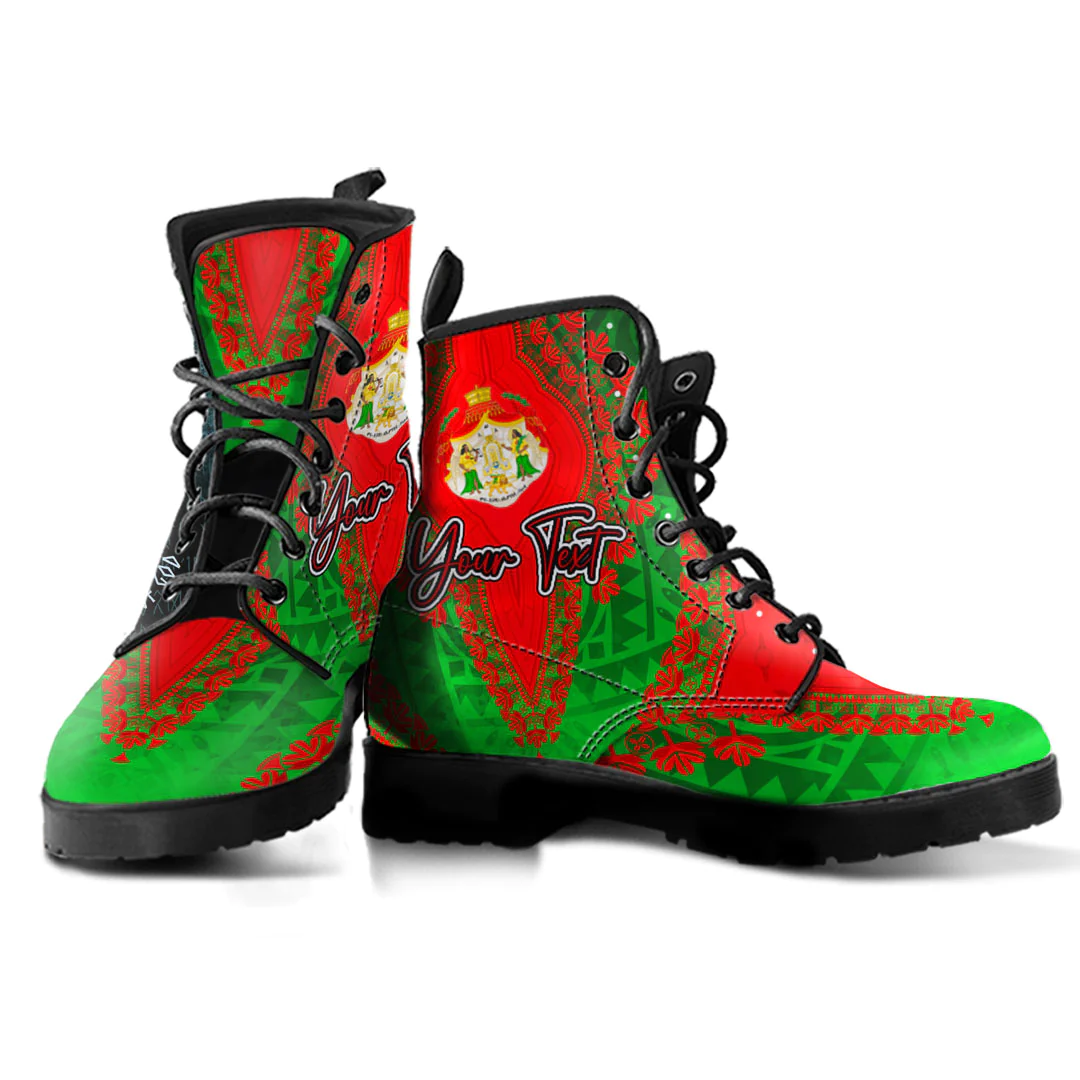 Africa Boots Oromo Green Version Leather Boots Vintage African Dashiki