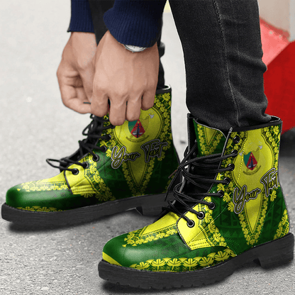 Africa Boots Cameroon Leather Boots Vintage African Dashiki