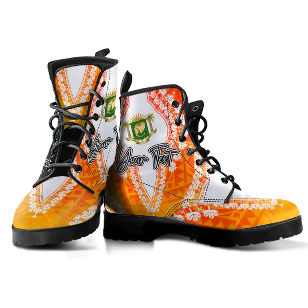 Africa Boots Ivory Coast Leather Boots Vintage African Dashiki