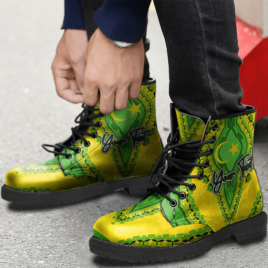 Africa Boots Gambia Yellow Version Leather Boots Vintage African Dashiki