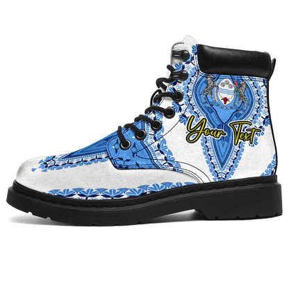 Africa Boots Botswana White Version All Season Boots Vintage African Dashiki