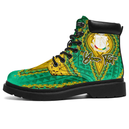 Africa Boots Guinea Green Version All Season Boots Vintage African Dashiki