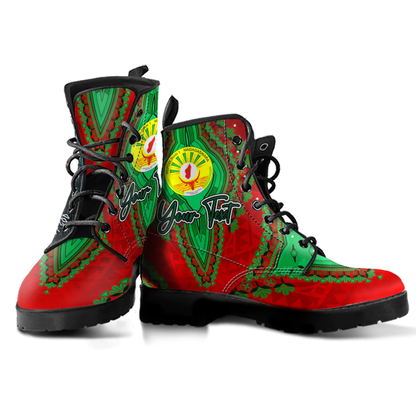Africa Boots Madagascar Leather Boots Vintage African Dashiki