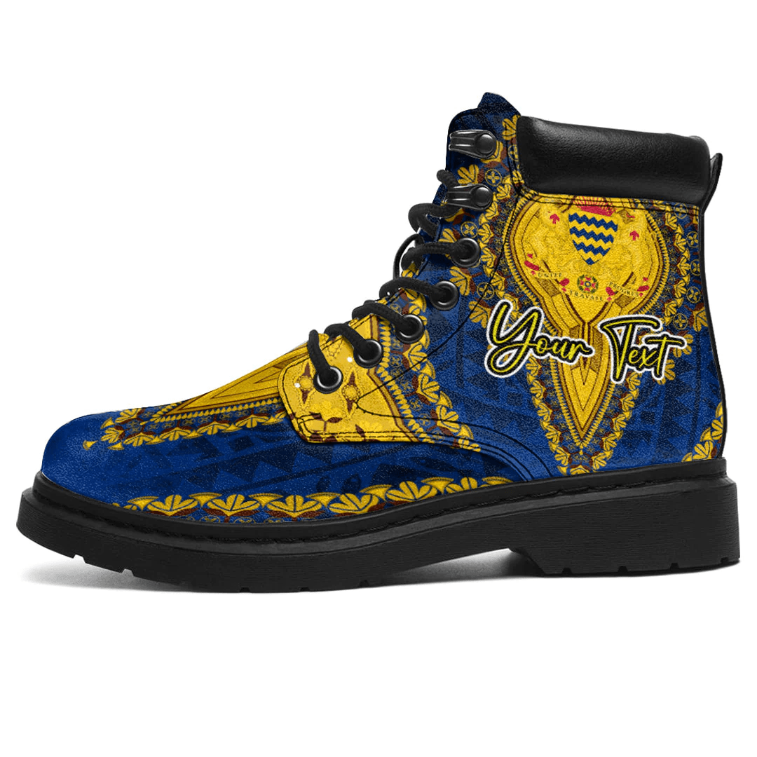 Africa Boots Chad Blue Version All Season Boots Vintage African Dashiki