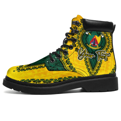 Africa Boots Cameroon Yellow Version All Season Boots Vintage African Dashiki