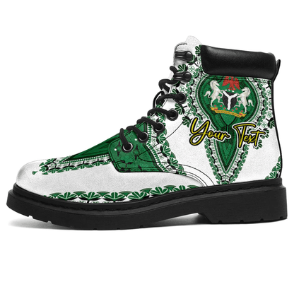 Africa Boots Nigeria White Version All Season Boots Vintage African Dashiki