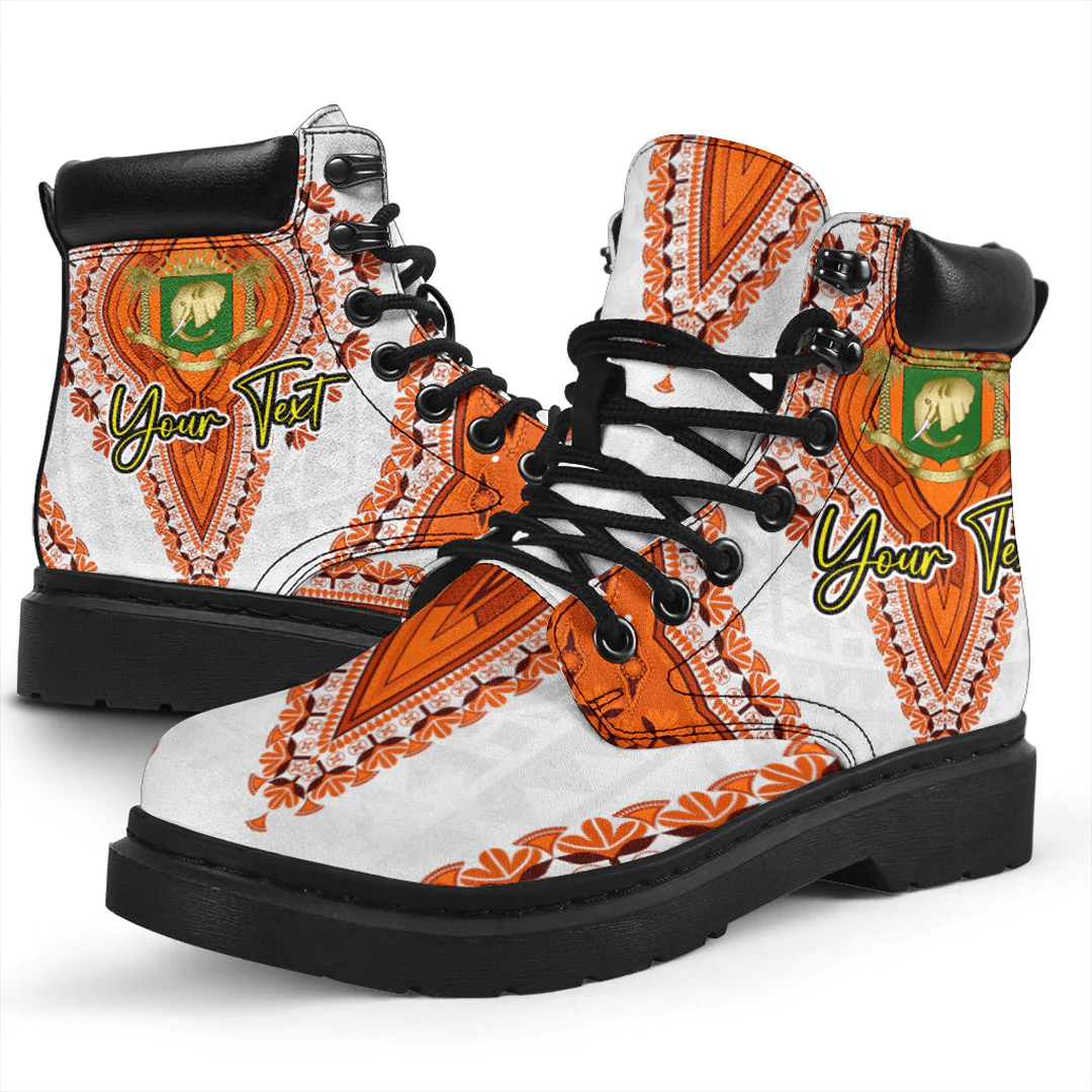 Africa Boots Ivory Coast White Version All Season Boots Vintage African Dashiki