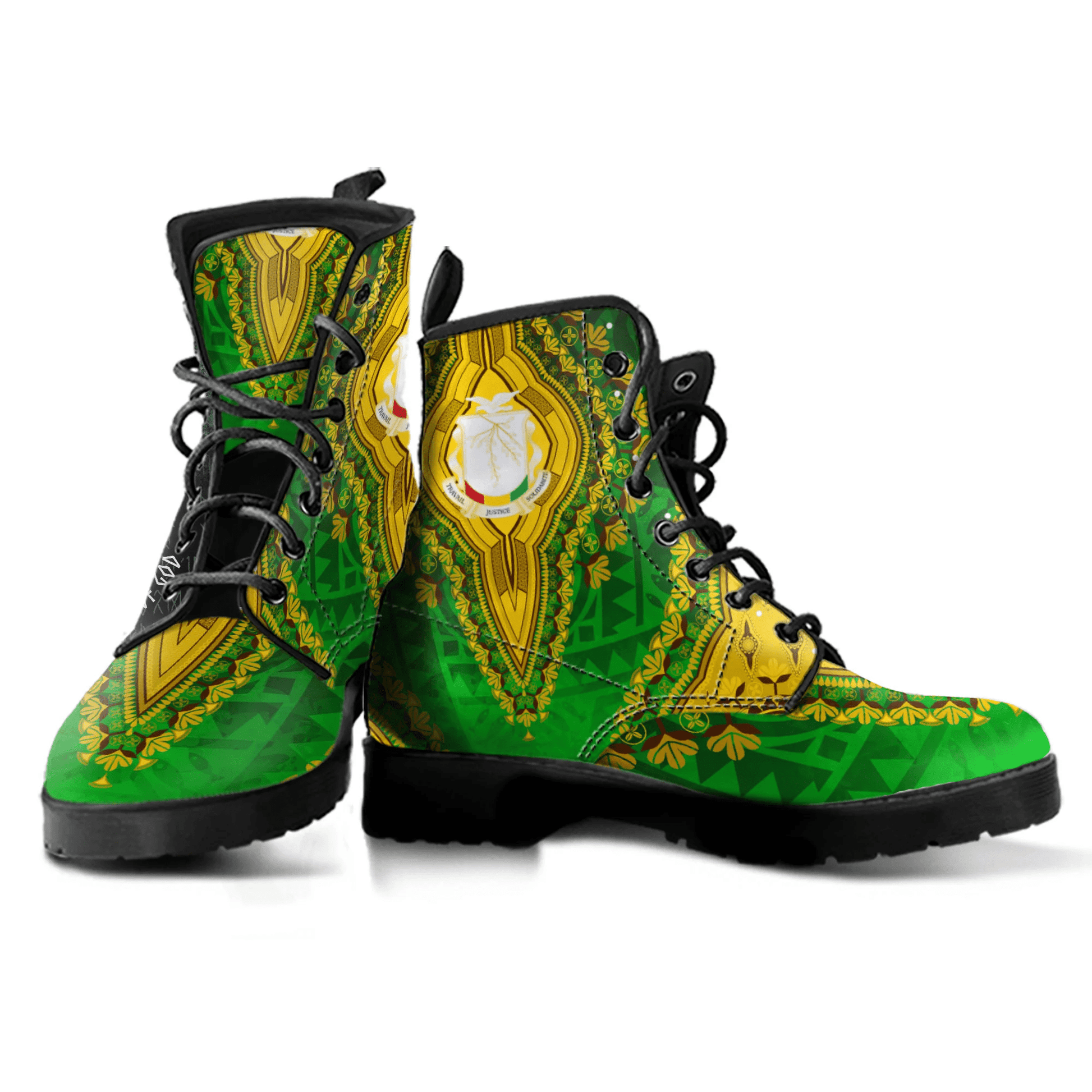 Africa Boots Guinea Green Version Leather Boots Vintage African Dashiki