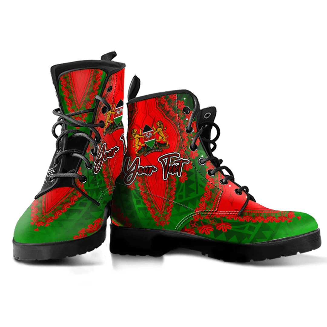 Africa Boots Kenya Green Version Leather Boots Vintage African Dashiki